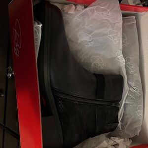 Ros Hommerson Black Ankle Booties with Mesh Detail